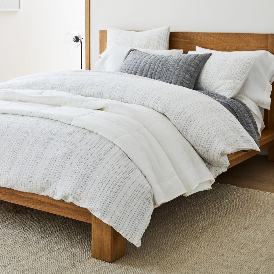 SpaceDyed Clipped Gauze Quilt Cover & Pillowcases West Elm UK